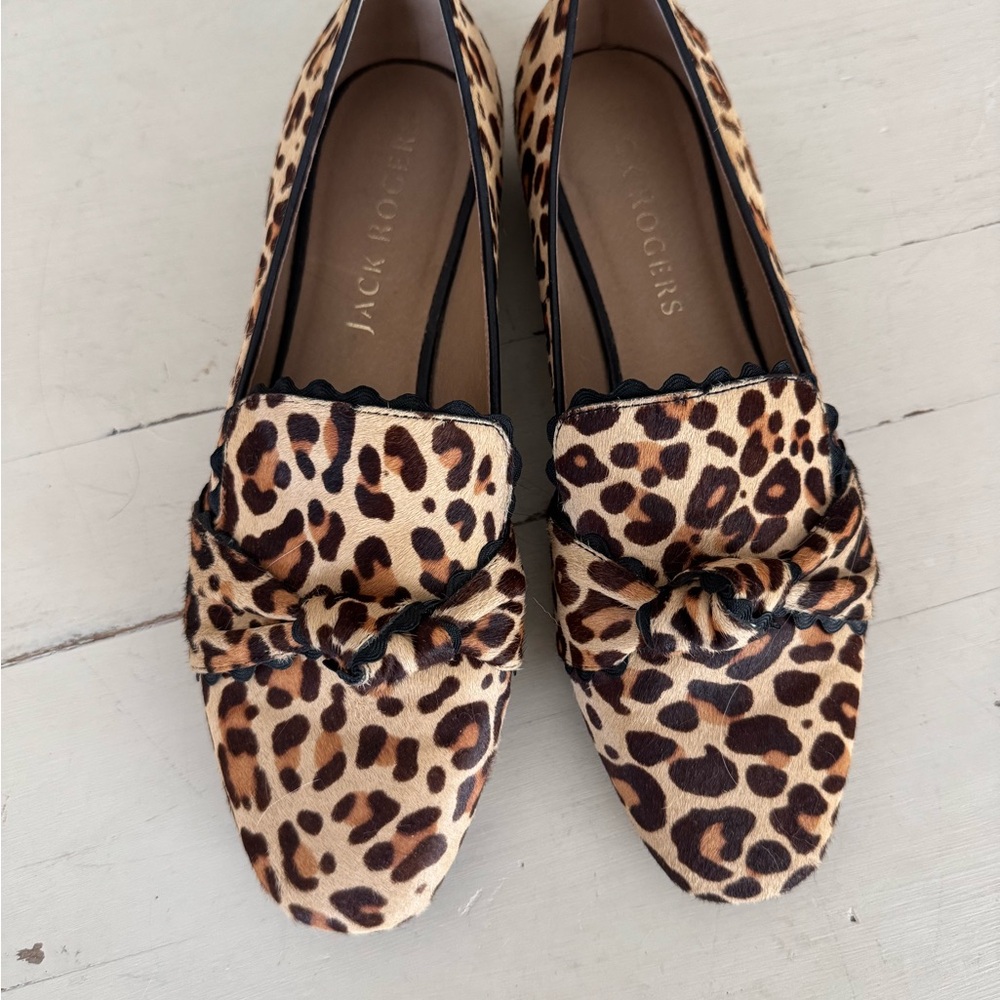 Jack Rogers Brown Leopard Print Flats